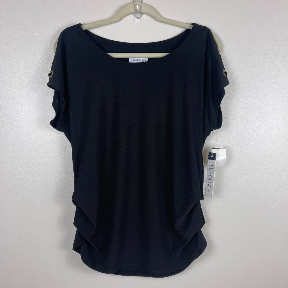 Black Woman's  Luxology Blouse Size Medium NWT